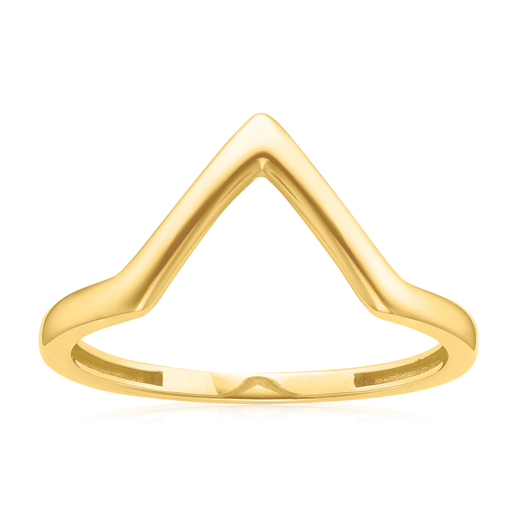9ct Yellow Gold  Geometrical 'V' Ring