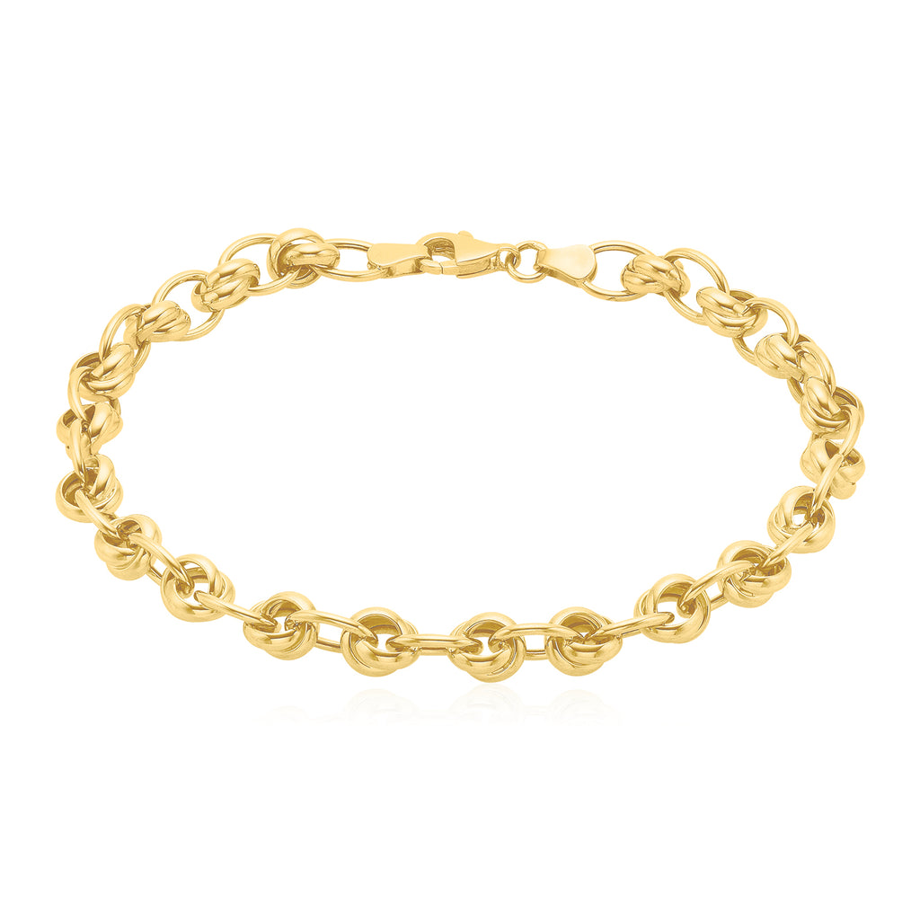 9ct Yellow Gold 21cm Fancy Belcher Hollow Bracelets