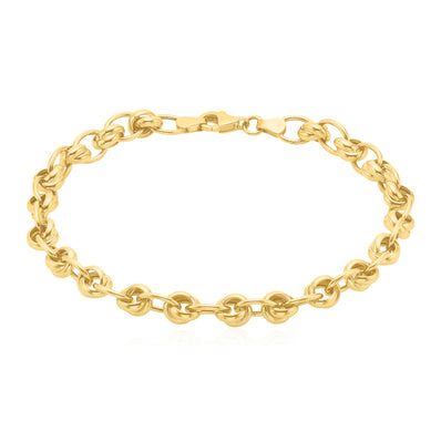9ct Yellow Gold 21cm Fancy Belcher Hollow Bracelets