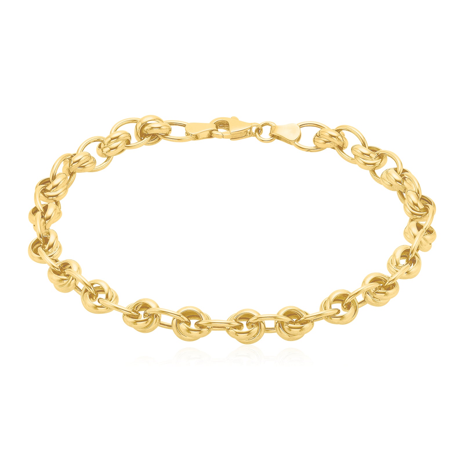 9ct Yellow Gold 21cm Fancy Belcher Hollow Bracelet