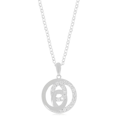 Sterling Silver with Round Brilliant Cut Cubic Zirconia Pendant