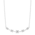 Sterling Silver with Round Cut White Cubic Zirconia Necklaces-40-45cm