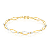 9ct Yellow Gold 19CM Diamond Bracelet