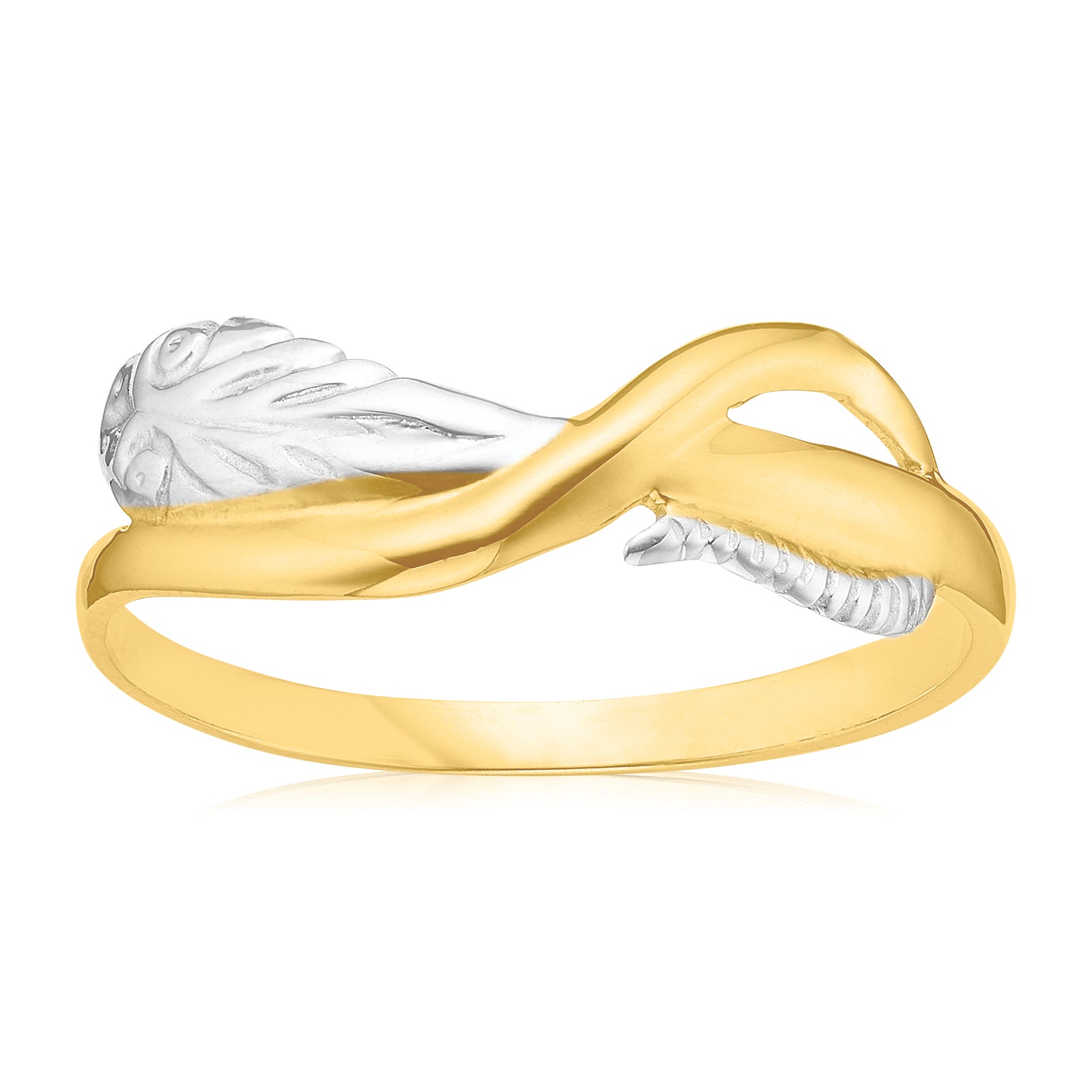 9ct Yellow Gold Crossed Bow Ring