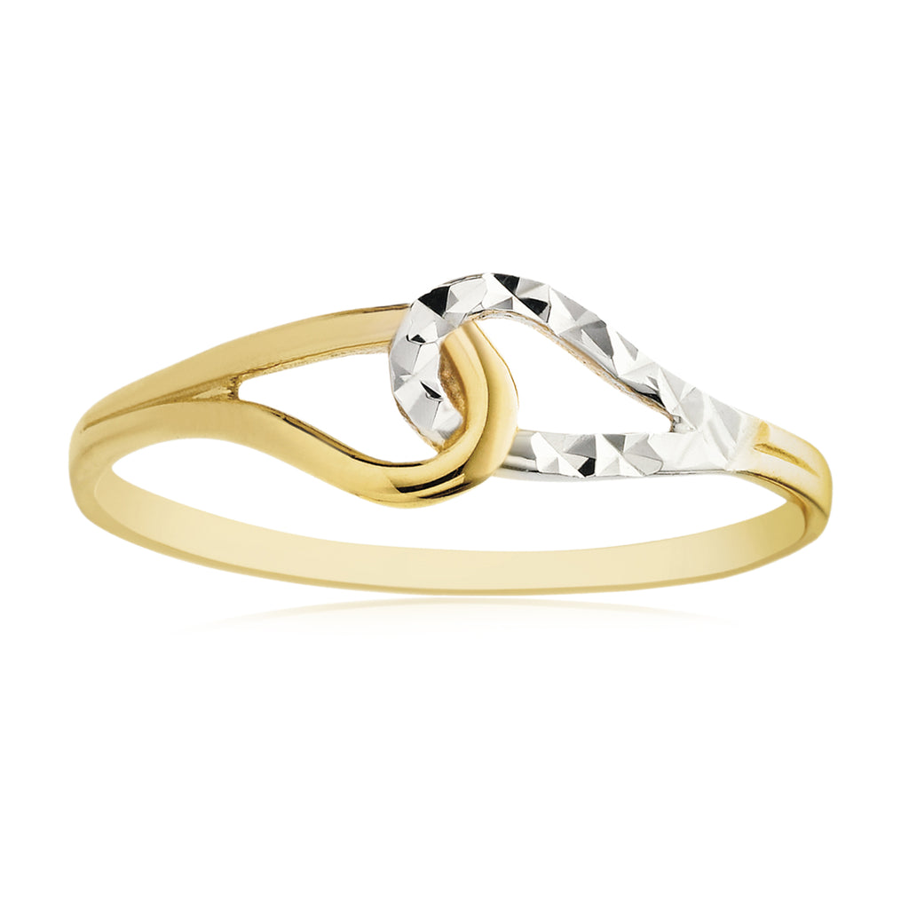 9ct Yellow Gold Diamond Link Ring