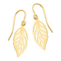 9ct Yellow Gold  Leaf Drop Earrings