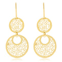 9ct Yellow Gold Circle Drop Earrings