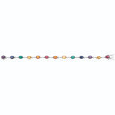 Sterling Silver with Oval Cut Cubic Zirconia Rainbow Bracelets