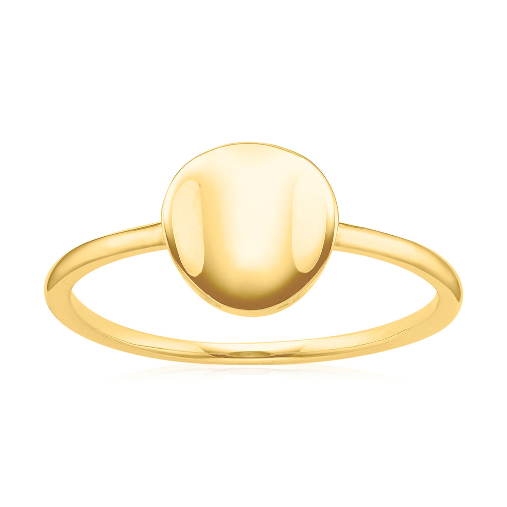 9ct Yellow Gold Circle Concave Ring