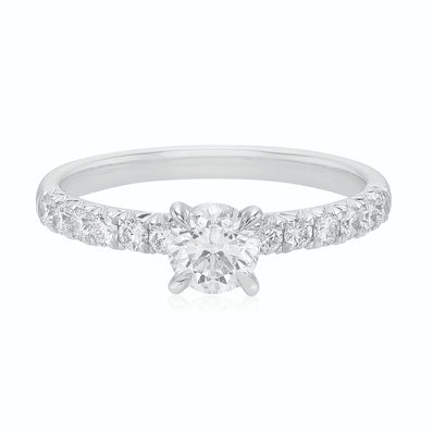 Celebration 18ct White Gold with Round Brilliant Cut 1 CARAT tw of Lab Grown Diamonds Engagement Ring