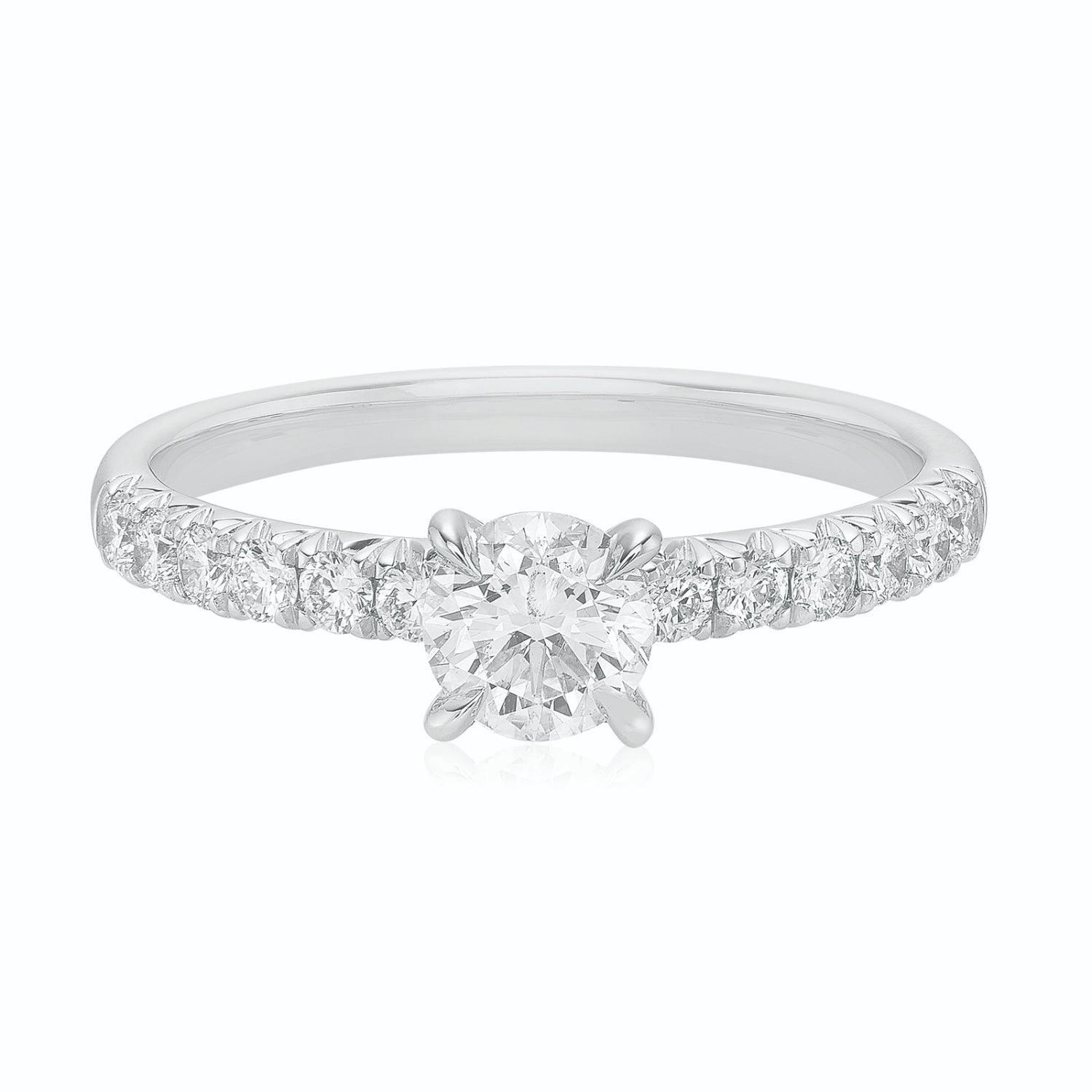 Celebration 18ct White Gold with Round Brilliant Cut 1 CARAT tw of Lab Grown Diamonds Engagement Ring