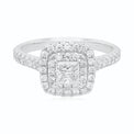Celebration 18ct White Gold with Princess & Round Brilliant  Cut 1 CARAT tw of Lab Grown Diamonds Engagement Ring