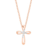9ct Rose Gold Set Pendant with Round Brilliant Cut Diamond