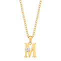 9ct Yellow Gold with Round Brilliant Cut Diamond Set Initial Pendant
