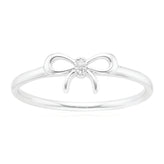 Sterling Silver with Round Brilliant Cut of Diamond Set Rings