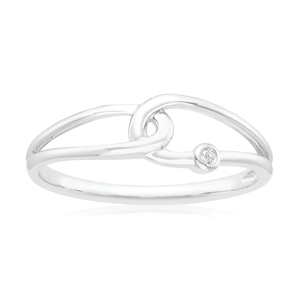 Sterling Silver with Diamond Set Fashion Ring