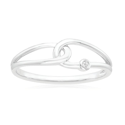 Sterling Silver with Diamond Set Fashion Ring