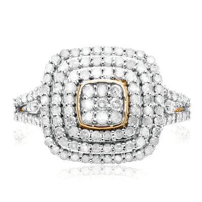 9ct Yellow Gold Round Brilliant Cut 1 CARAT tw of Diamonds Ring