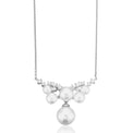 Sterling Silver 40-45cm with Fresh Water Pearl & Cubic Zirconia Necklace