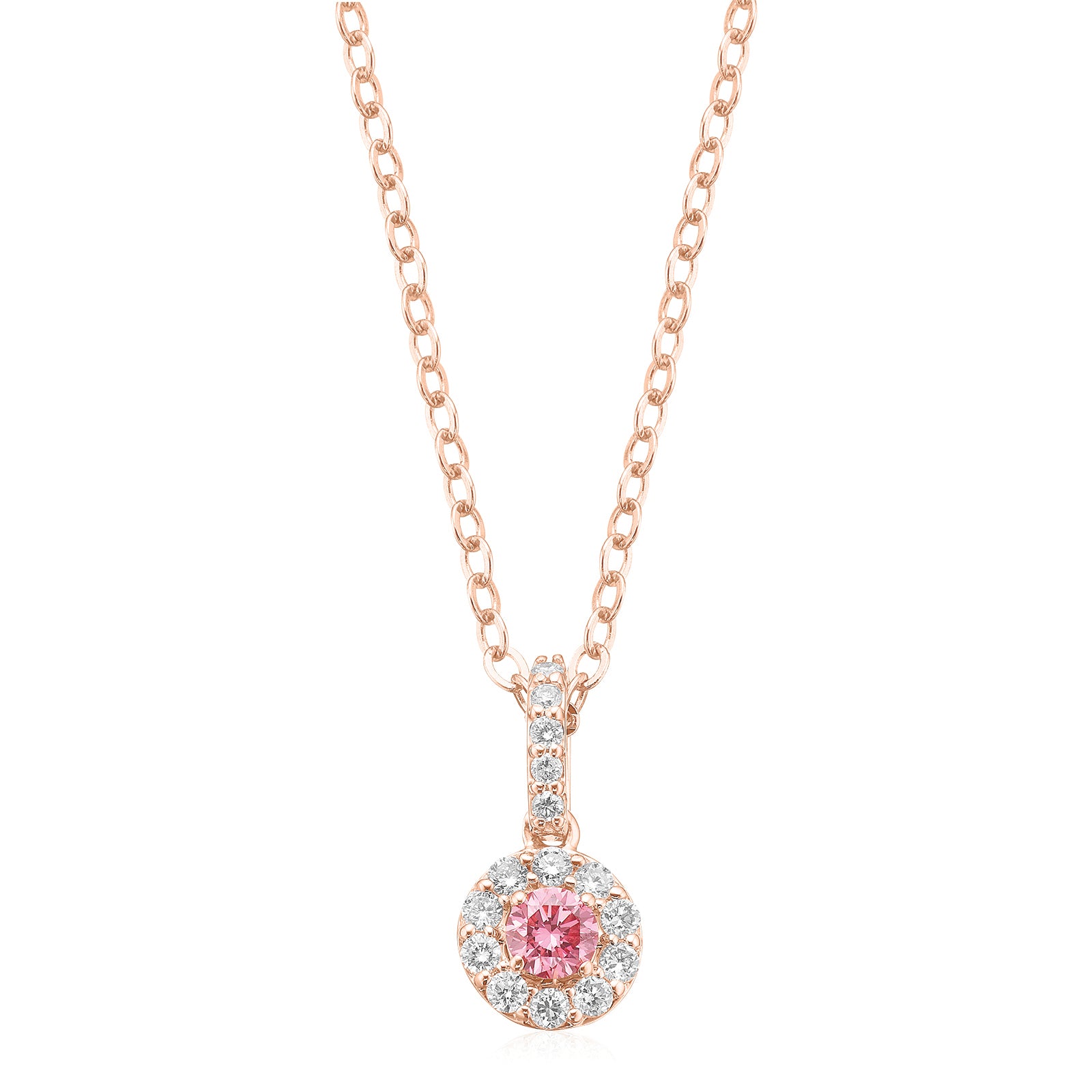 Celebration 9ct Rose Gold Round Brilliant Cut 0.33 CARAT tw of Lab Grown Diamond Pendant