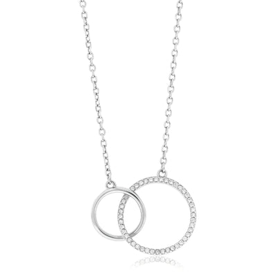 Sterling Silver 45cm with Round White Cubic Zirconia Circle Necklaces