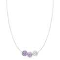 Eclipse  Sterling Silver with Purple and White Austrian Crystals Ball Pendant Necklaces