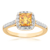 Celebration 18ct Yellow Gold Cush & Round Brilliant Cut 1.40 CARAT tw of Lab Grown Diamond Ring