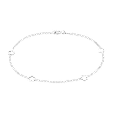 Sterling Silver 19cm with Cutout Flower Bracelets