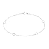 Sterling Silver 19cm with Cutout Heart Bracelets