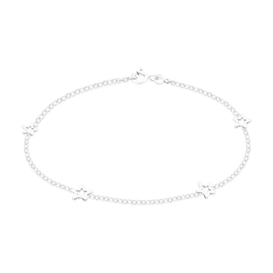 Sterling Silver 19cm with Cutout Star Bracelets