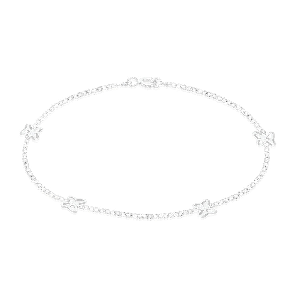 Sterling Silver 19cm with Cutout Butterfly Bracelets