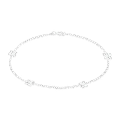 Sterling Silver 19cm with Cutout Butterfly Bracelets