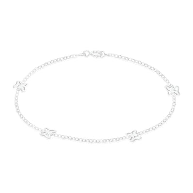 Sterling Silver 19cm with Cutout Butterfly Bracelets