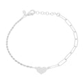 Sterling Silver 10-21cm Long Curb Rope Heart Bracelets
