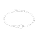 Sterling Silver 17-19cm Double Heart Bracelet