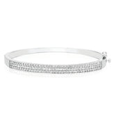 Sterling Silver with 1 carat tw of Diamond Bangle
