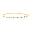 9ct Yellow Gold 60mm with White Cubic Zirconia Enamel Bangle