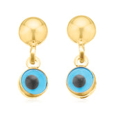 9ct Yellow Gold Evil Eye Glass Drop Earrings