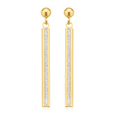 9ct Yellow Gold Glitter Fancy Drop Earrings