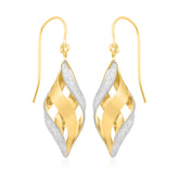 9ct Yellow Gold with Glitter Drop Earrings