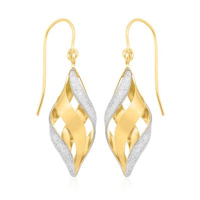 9ct Yellow Gold with Glitter Drop Earrings