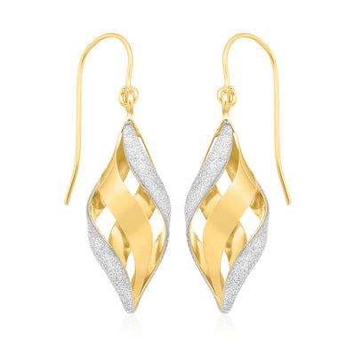 9ct Yellow Gold with Glitter Drop Earrings