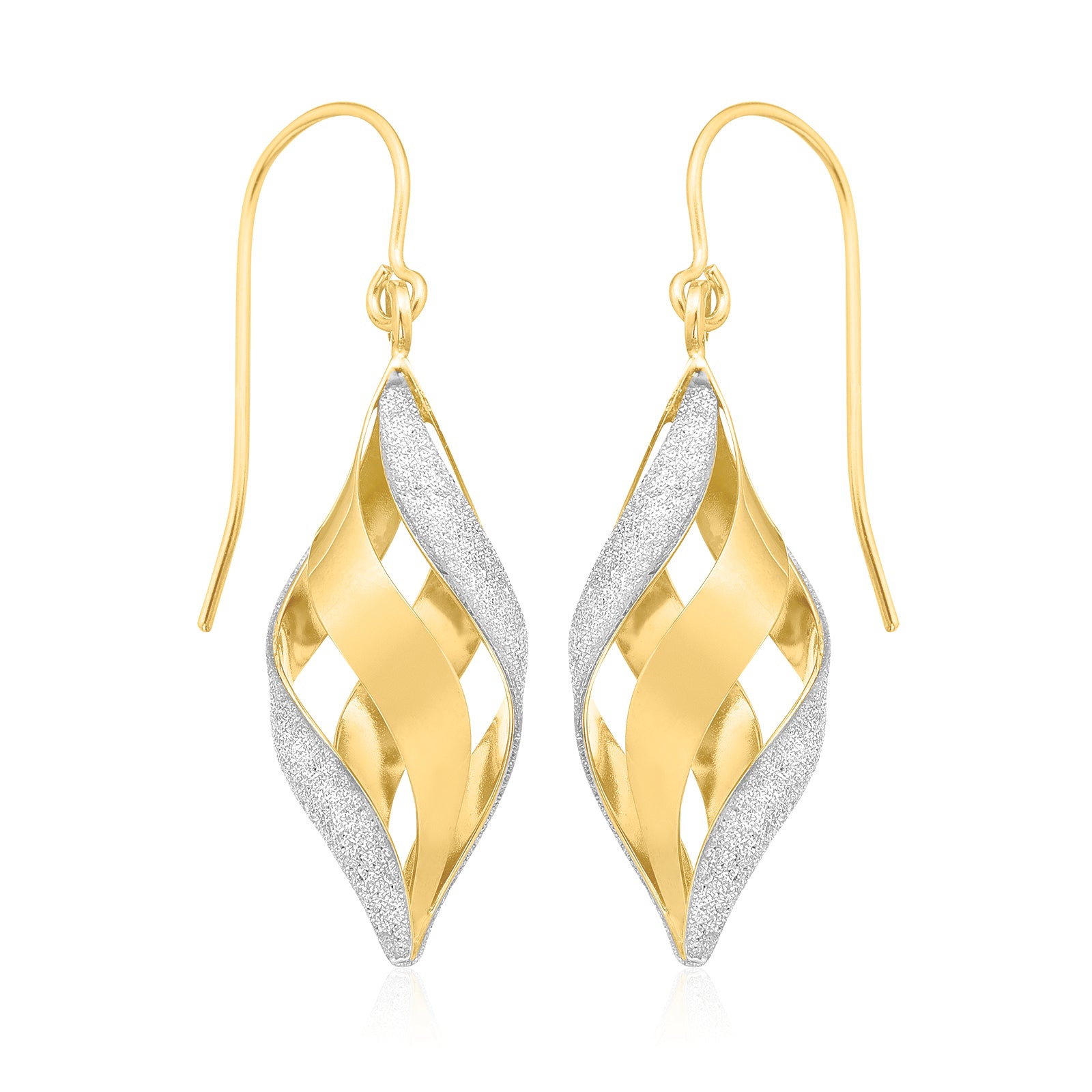 9ct Yellow Gold with Glitter Drop Earrings