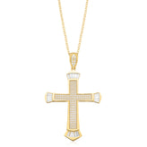 9ct Yellow Gold with Cubic Zirconia Crucifix Pendant