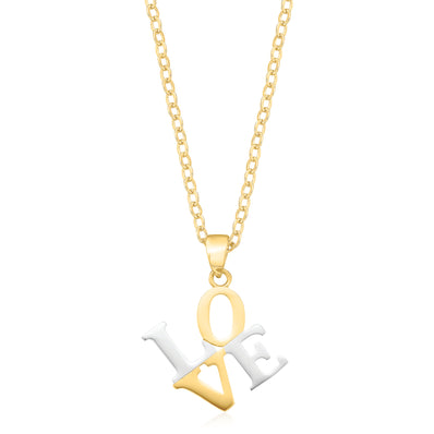 9ct Yellow Gold Square Love Pendant