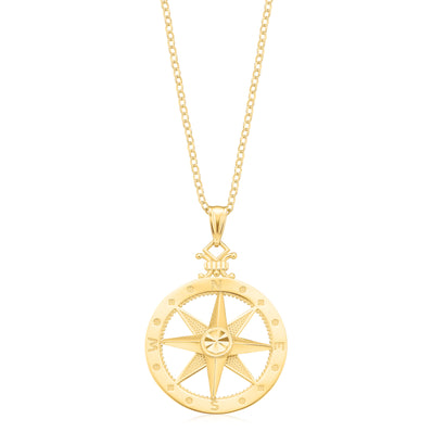 9ct Yellow Gold Round Star Pendant