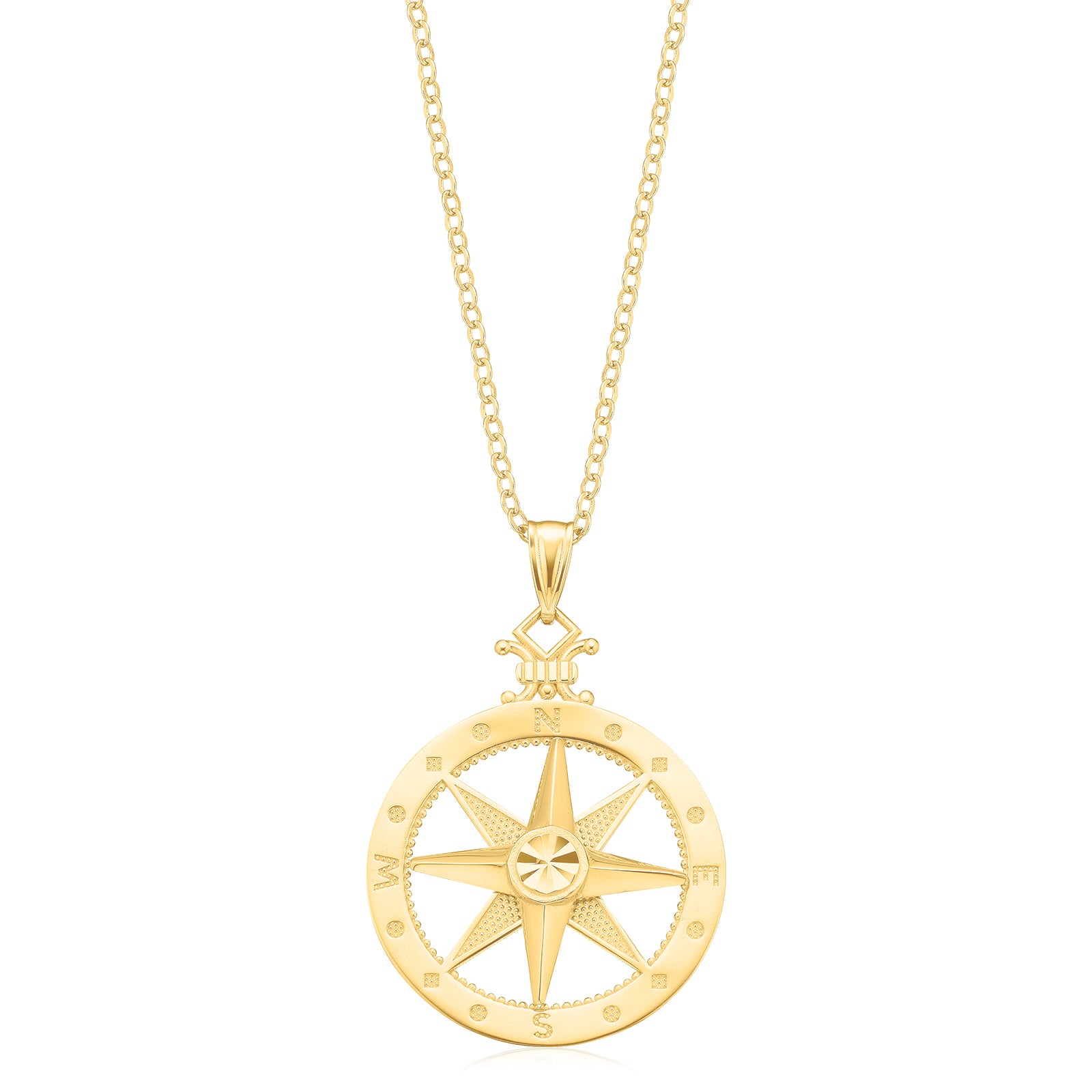 9ct Yellow Gold Round Star Pendant