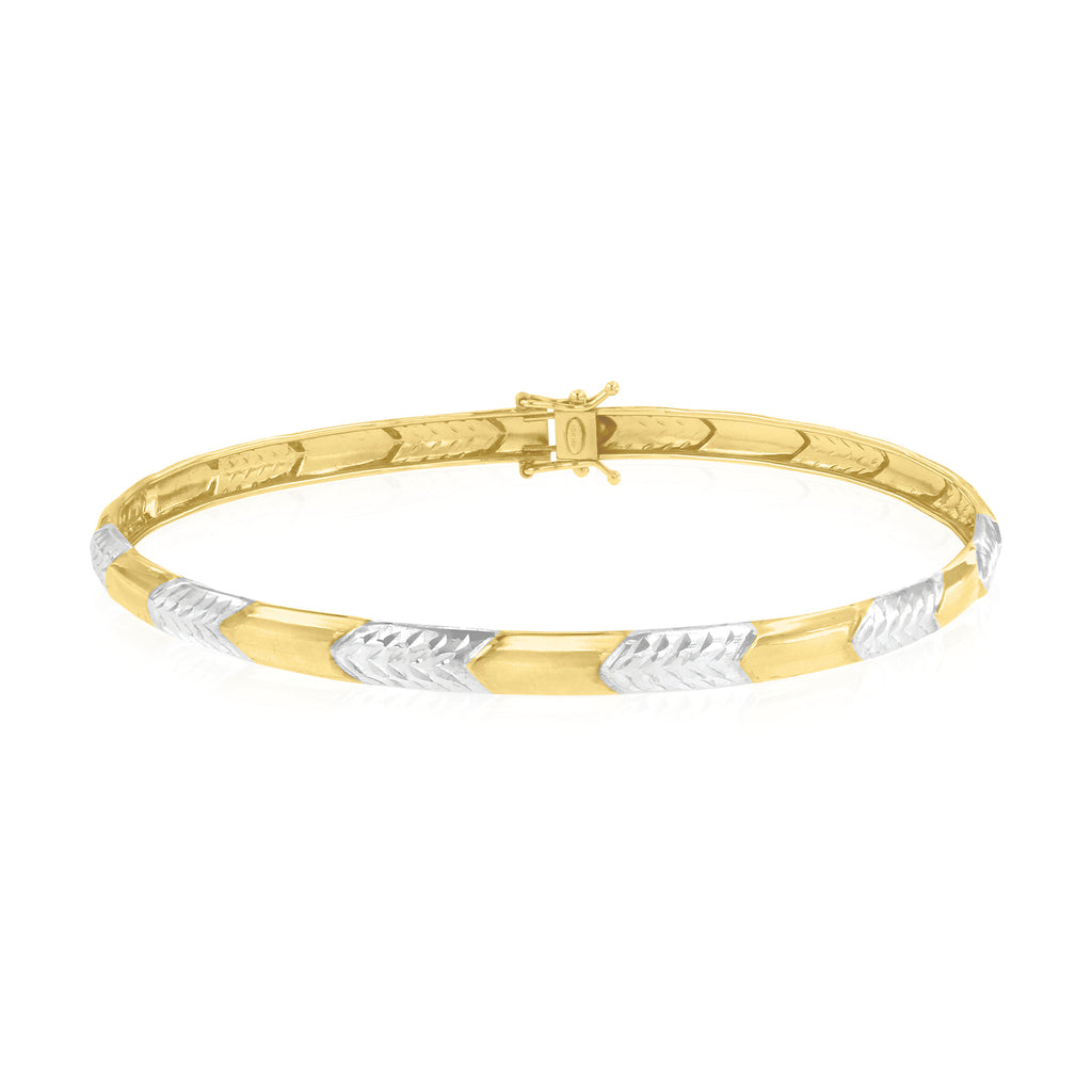 9ct Yellow Gold & Silver-filled Fancy Link Bracelet
