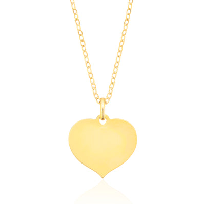 9ct Yellow Gold Silver Filled Heart Pendant
