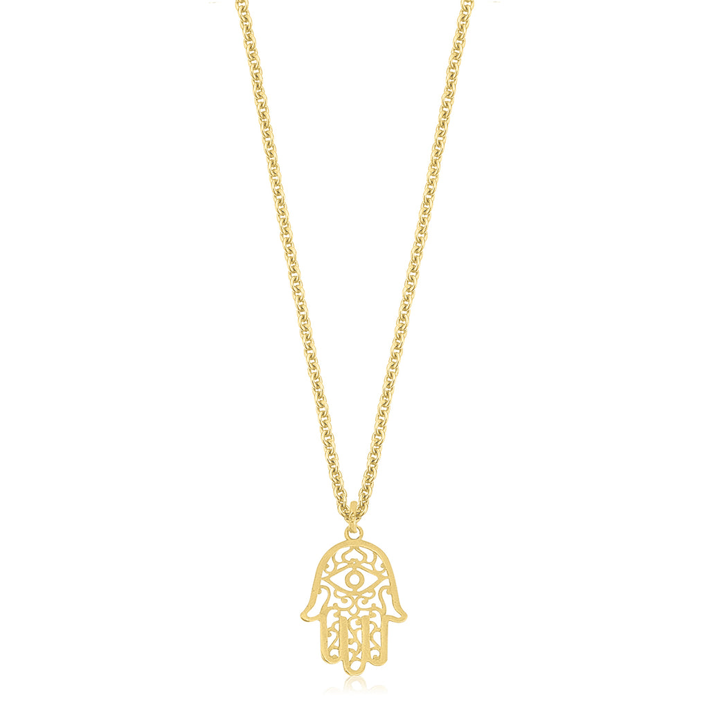 9ct Yellow Gold & Silver-filled Hand of Fatima Pendant